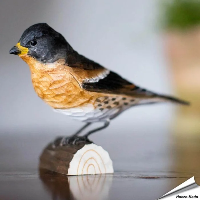 Houtgesneden vogel in de vorm van een keep is een mooie decoratie waar het hele gezin dol op zal zijn ✔️ Levensecht vorm- en kleur gegeven model ➤ Koop nu online bij Hoezo-Kado