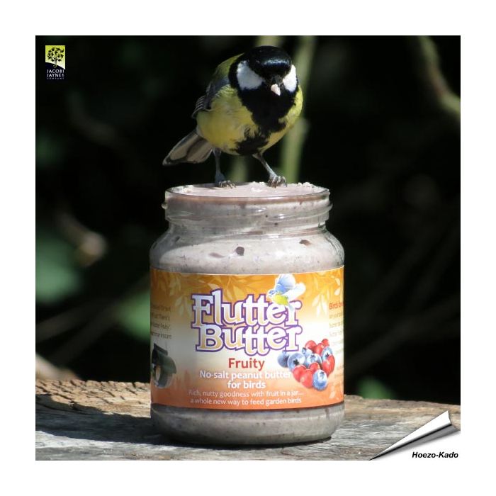 Flutter Butter™ - Echte pindakaas voor tuinvogels - Vruchten (330g)