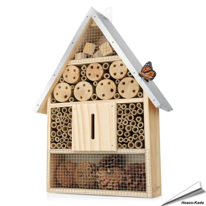 Insectenhotel met metalen dak - Groot