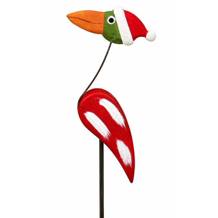 Kerst Rudi Mini uit de Crazy Bird-serie, gemaakt van hout en metaal en ca. 20 cm hoog. Originele kerstdecoratie en leuk als klein kerstcadeau.