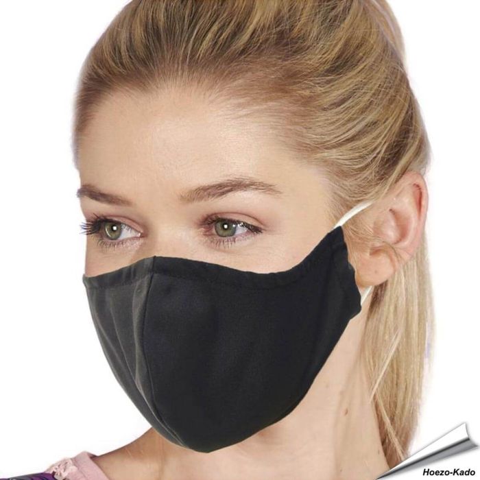 Mondkapje zwart | Wasbaar - Neusstrip