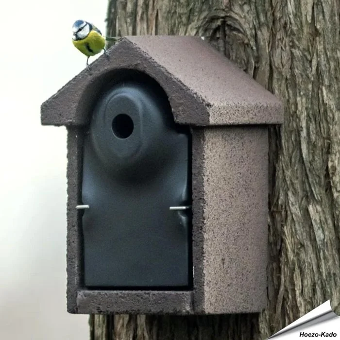 Houtbeton nestkast voor vogels | 28mm opening | bruin | Hoezo-Kado