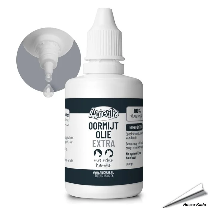 Oormijt Olie Extra - met Kamille voor directe hulp bij oormijt en jeuk (50ml fles)