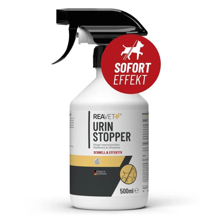 Urine Stopper voor honden ✔️ Voorkomt markeren en ongewenst urineren ✔️ Restloos en veilig op alle oppervlakken ✔️ Voor binnen- en buitengebruik ➤ Bestel online bij Hoezo-Kado