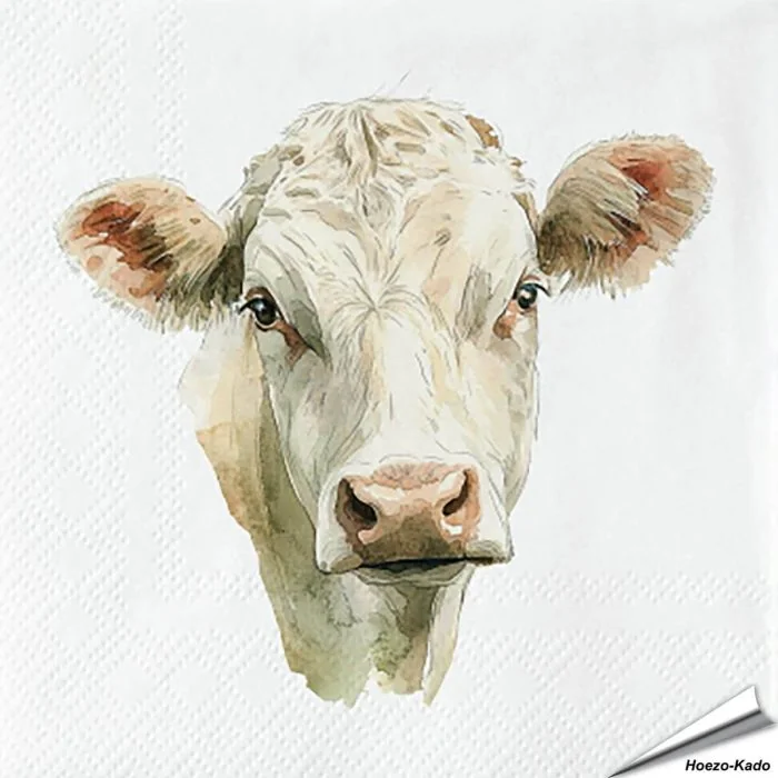 Stijlvolle servetten met een koe (boederijdier) van Esschert Design ✔️ FSC-papier, 3-laags, biologisch afbreekbaar ✔️ Perfect voor elke tafelsetting ➤ Bestel bij Hoezo-Kado