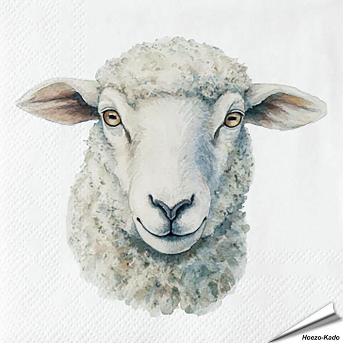 Stijlvolle servetten met een schaap (boederijdier) van Esschert Design ✔️ FSC-papier, 3-laags, biologisch afbreekbaar ✔️ Perfect voor elke tafelsetting ➤ Bestel bij Hoezo-Kado