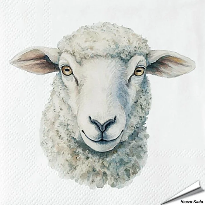 Stijlvolle servetten met een schaap (boederijdier) van Esschert Design ✔️ FSC-papier, 3-laags, biologisch afbreekbaar ✔️ Perfect voor elke tafelsetting ➤ Bestel bij Hoezo-Kado