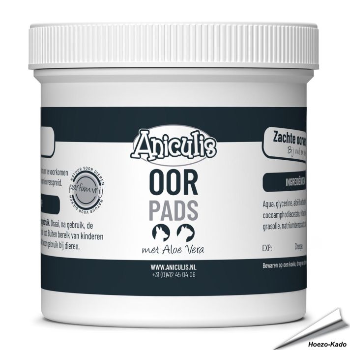 Reinig de oren van je hond of kat eenvoudig met de Aniculis Oor Pads ✔️ Bij vuil en oorsmeer ✔️ Op basis van verzorgend Aloë Vera‎ ➤ Bestel direct op www.aniculis.nl