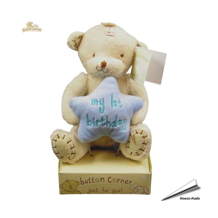 Teddy beer - My 1st Birthday (blauw) | Button Corner - Just for you!