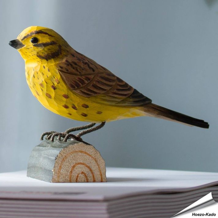 Houtgesneden vogel | Geelgors | Emberiza citrinella
