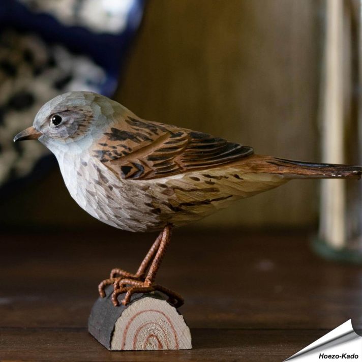 Houtgesneden vogel - Heggenmus - Decobird