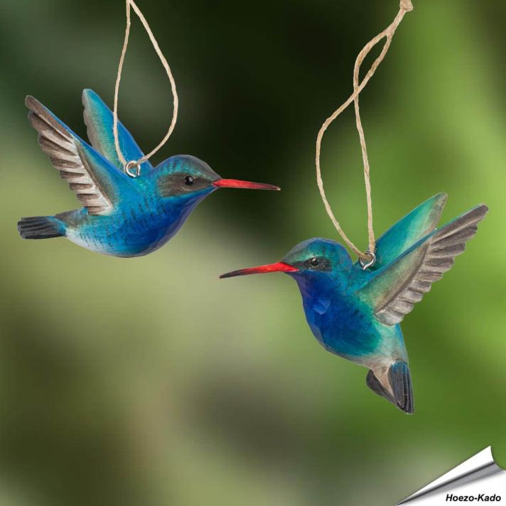 Houtgesneden DecoBirds | Breedsnavelkolibries | Wildlife Garden
