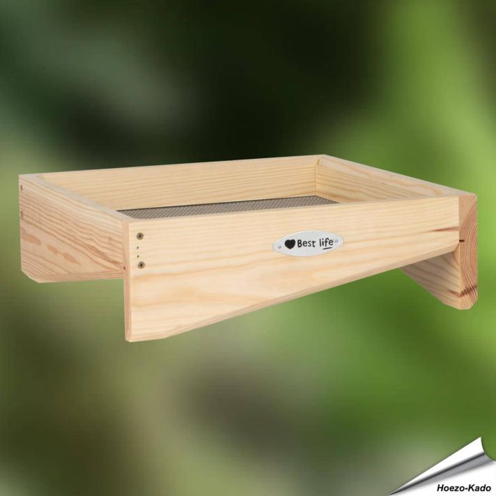 Houten grondvoedertafel voor tuinvogels