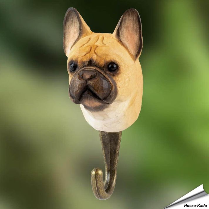 Houten Kledinghaak Franse bulldog - Wildlife Garden