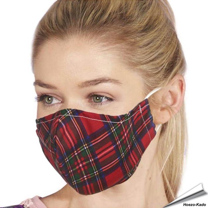 Mondkapje Schotse ruit | Wasbaar - Neusstrip
