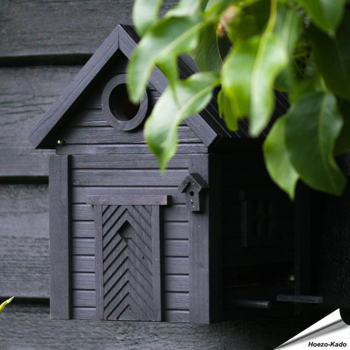 Multiholk Carbon Black voederhuis en nestkast | Hoezo-Kado