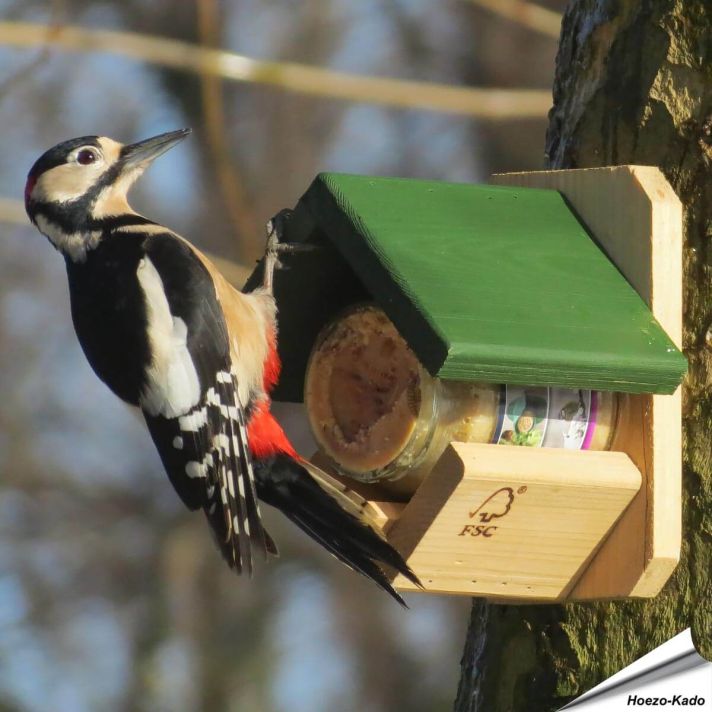 Pindakaaspothouder voor tuinvogels - Hout - www.hoezo-kado.nl