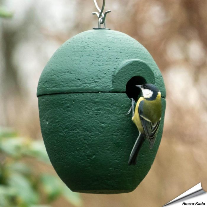 Houtbeton nestkast Malaga | hangend | groen | Hoezo-Kado