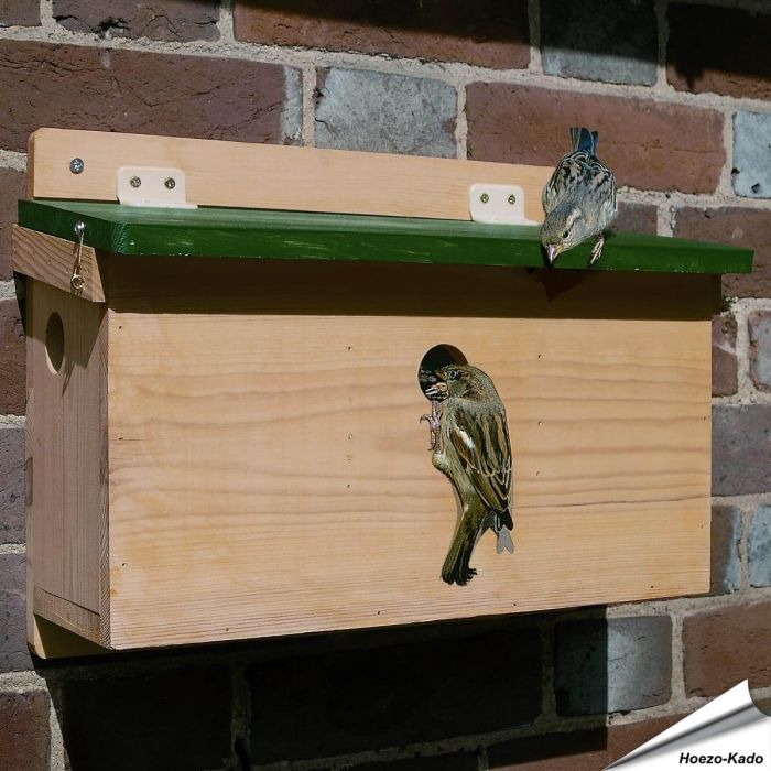 Kolonienestkast voor huismussen ✔️ 3 aparte nestkamers (34mm opening) ✔️ Duurzaam FSC-hout ✔️ Aanbevolen door Vogelbescherming NL ✔️ Bestel nu bij Hoezo-Kado!