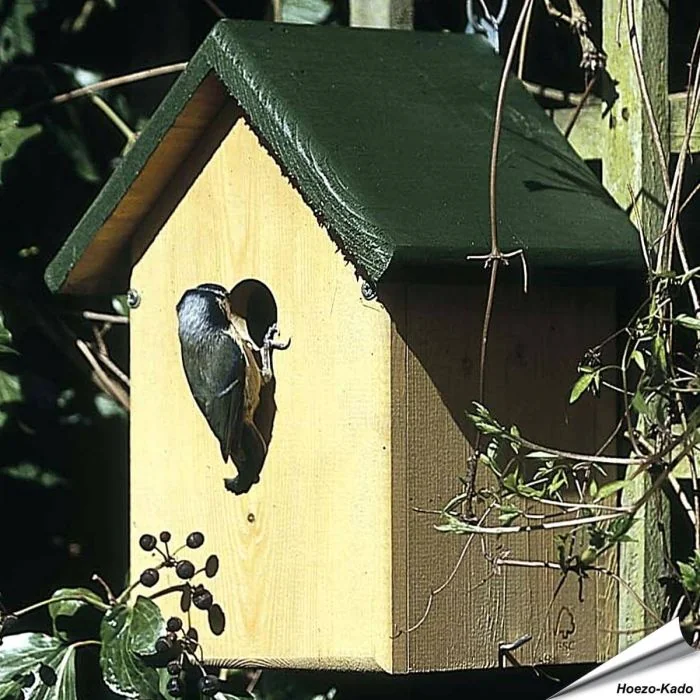 Houten nestkast voor tuinvogels ✔️ Invliegopening 34mm ✔️ Aanbevolen door Vogelbescherming Nederland ✔️ FSC 100% hout ➤ Koop nu bij Hoezo-Kado.nl