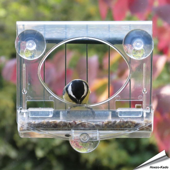 Raamvoederhuis Bolmso Birdfeeder met beschermkooi